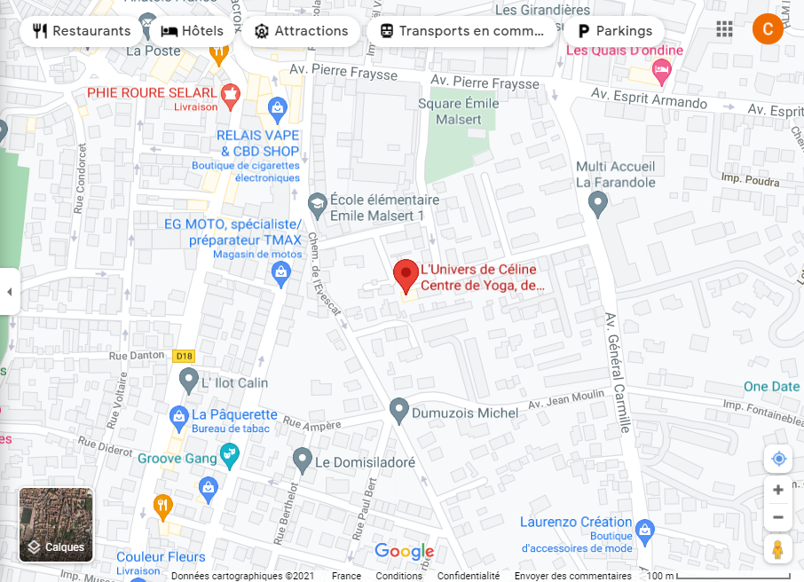 Itinéraire Google Maps L'Univers de Céline